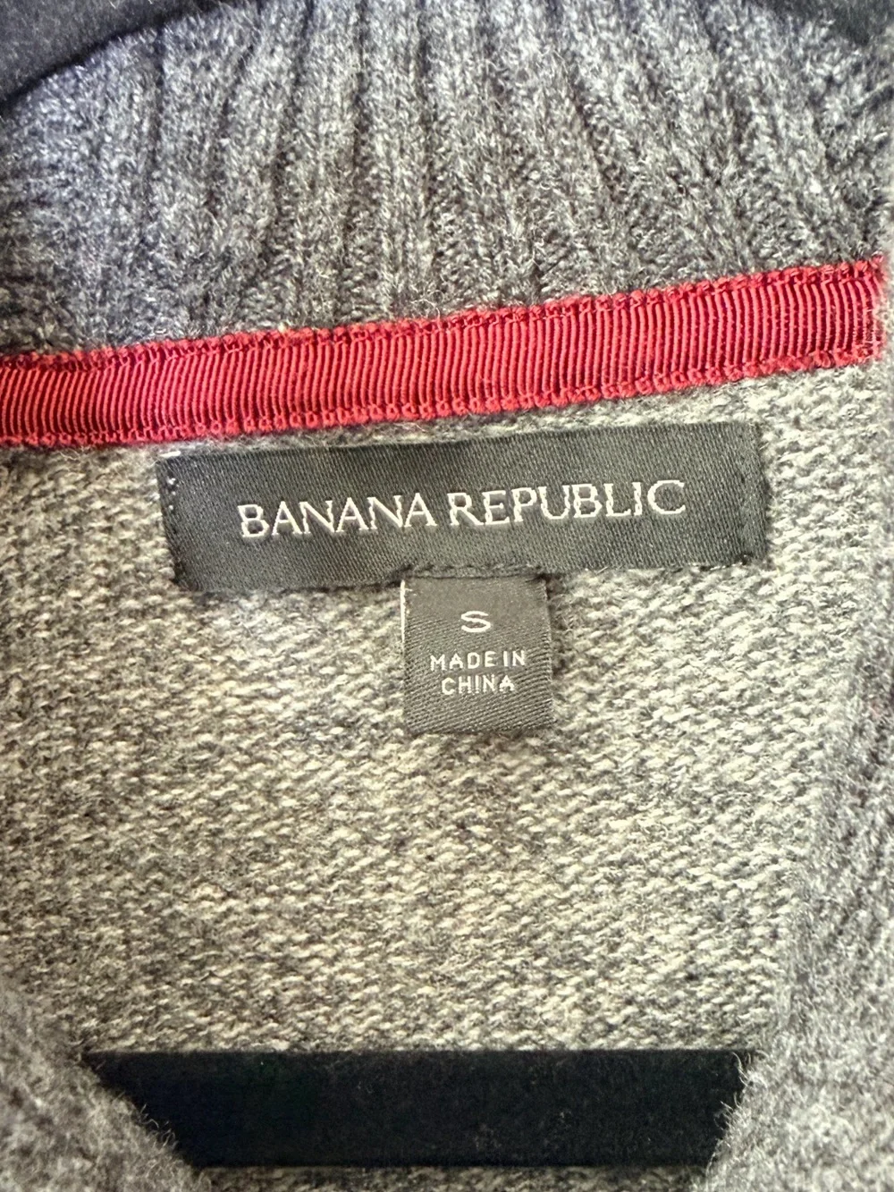 Banana Republic Men’s Shawl Collar Sweater Gray Merino Wool Pullover Size Small